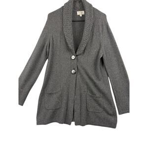 Nordstrom Gray Knit Cashmere Cardigan – Size Large